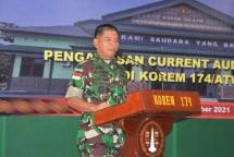 Danrem 174 Merauke Brigjen TNI Bangun Nawoko Terima Tim Current Audit Itjenad