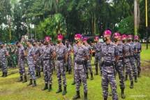 Prajurit Yonmarhanlan II Laksanakan Apel Gelar PAM Nataru 2021 