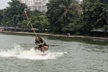 Prajurit Hiu Perkasa Yonmarhanlan III Jakarta Tingkatkan Kemampuan Olaharaga Ski Air