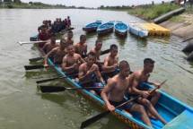 Prajurit Yonif 3 Marinir Mojokerto Laksanakan Latihan Dayung Perahu