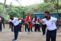 Dankormar Mayjen TNI (Mar) Widodo Olah Raga Pagi Bersama Prajurit di Lampung