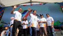 Dirut BNI Achmad Baiquni-Menteri Rini Soemarno dalam acara HUT BNI (Minggu 30/7/2017) (Foto Rizki Meirino)