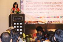 Dirjen IKM Kementerian Perindustrian, Gati Wibawaningsih pada Pembukaan Program Kerja Sama Teknik Selatan-selatan dan Triangular (KSST) di Yogyakarta
