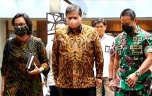 Menko Airlangga, Menkeu Sri Mukyani dan Panglima TNI Jendral Andika Perkasa