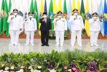 Mendagri melantik lima Pj. gubernur, di Gedung Sasana Bhakti Praja, Kemendagri, Jakarta, Kamis (12/5/2022). (Foto: Humas Kemendagri) 