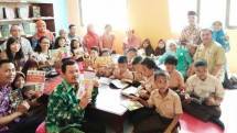 Jababeka Infrastruktur dan PT Mattel Indonesia Resmikan perpusatakaan SDN Harja Mekar 01 Cikarang Utara, Jumat (4/8/2017). 