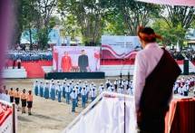 Presiden Jokowi memimpin upacara peringatan Harlah Pancasila Tahun 2022, Rabu (01/06/2022), di Lapangan Pancasila Ende, NTT. (Foto: BPMI Setpres/Laily Rachev) 
