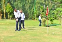  Dankormar Mayjen TNI (Mar) Widodo Dwi Purwanto Olahraga Golf Bersama Pejabat Utama Mako Kormar