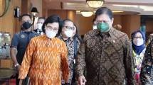 Menteri Keuangan Sri Mulyani dan Menko Perekonomian Airlangga Hartarto 