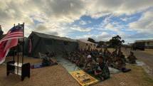 Prajurit Satgas Latma Rimpac Laksanakan Sholat Idul Adha di Camp Latihan