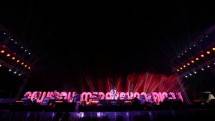 Kemeriahan penampilan musisi pada pagelaran Prambanan Jazz 2022 di Pelataran Candi Prambanan, Yogyakarta.
