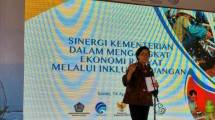 Menteri Keuangan Sri Mulyani dalam Sinergi Pemerintah dalam Mengangkat Ekonomi Rakyat Melalui Inklusi Keuangan dan Peluncuran Pilot Project Pembiayaan Ultra Mikro (Foto:Ahamd Fadli/Industry.co.id)