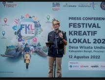 Menparekraf Sandiaga Uno saat peluncuran Festival Kreatif Lokal, Bangli