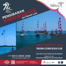 Pengibaran Bendera di bawah laut Tanjung Lesung