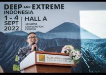 Menparekraf Sandiaga Salahuddin Uno dalam acara pembukaan "Deep and Extrem Indonesia 2022" di JCC Senayan, (1/9/2022).
