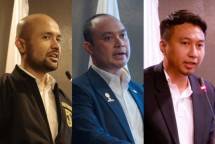 Dari kiri Wakil Ketua Umum BPP HIPMI Akbar Himawan Buchari, Ketua Bidang Keuangan dan Perbankan BPP HIPMI Anggawira, Sekretaris Jenderal BPP HIPMI Bagas Adhadirgha
