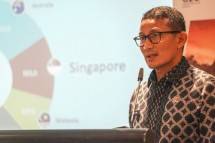 Menparekraf Sandiaga Salahuddin Uno dalam acara Wonderful Indonesia Sales Mission in Singapore di Singapore Marriott Tang Plaza Hotel