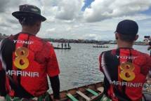 Dankima Yonif 8 Marinir Langkat Hadiri Lomba Sampan Dayung Seruai