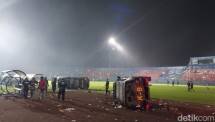 Suasana kerusakan di Stadion Kanjuruhan. (Foto: detikJatim) 