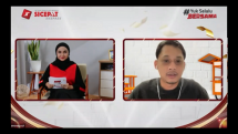 Dokumentasi webinar Sanubari sesi 6 &lsquo;&rsquo;Program Promosi Tepat, Order Meningkat&rsquo;&rsquo; yang dilaksanakan pada Jumat (16/9) dengan mentor Lingga Wastu (kanan) dan MC Elfinda Gladys (kiri). 