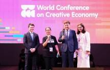 Sesmenparekraf Ni Wayan Giri Adnyani saat menyampaikan Closing Remarks pada acara WCCE di BICC Westin, Nusa Dua Bali, Jumat (7/10/2022) malam.
