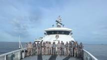 Kapal Patroli Bakamla RI dan Malaysia Patroli Bersama