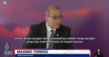 Chief Economics Food and Agriculture Organization (FAO), Maximo Torero dalam diskusi daring yang digelar Forum Merdeka Barat 9 (FMB9) bertema "Komitmen G20 Membangun Arsitektur Kesehatan Global" pada Senin (14/11/22). 