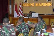 Dankormar Mayor Jenderal TNI (Mar) Widodo Dwi Purwanto Pimpin Rapat Latihan Darat Pasukan Marinir