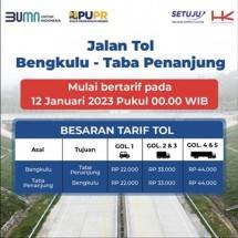 Tol Bengkulu- Taba Penanjung Bertarif pada 12 Januari 2023, HK Imbau Pengguna Tol Pastikan Kecukupan Saldo Uang Elektronik