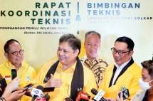 Ketua Umum Golkar Airlangga Hartarto saat membuka Rakornis (Rapat Koordinasi Teknis) Pemenangan Pemilu 2024 untuk Wilayah Jawa I terdiri dari Provinsi Jawa Barat, DKI Jakarta, dan Banten, pada Rabu (25/1) malam.