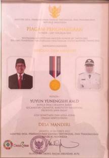 Desa Cikampek Barat Raih Predikat Desa Mandiri