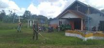 Babinsa Koramil 1710-07/Mapurujaya Kerja Bakti Bersihkan Gereja