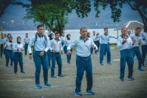 Danlantamal IX Gelar Olaharaga Bersama Keluarga Besar Lantamal IX