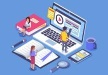 Ilustrasi platform belajar online