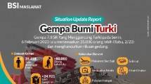 BSI Maslahat menggalang dana untuk gempa bumi Turki dengan campaign &ldquo;Peduli Gempa Turki&rdquo;. Donasi ini digunakan untuk membantu kebutuhan darurat penyintas gempa diantaranya, makanan siap saji, perawatan medis, pakaian hangat, selimut, dan obat-obatan. 