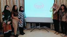 (dari kiri) Resti Yulianti (Muhammadiyah Steps - Universitas Muhammadiyah Yogyakarta), Widayanti Arioka (SAFEnet), Sularsi (YLKI ), Eka Erfianty Putri (Koordinator Koalisi FNFT). 5. Nia Umar (GKIA)