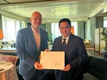 Ketua Umum PSSI Erick Thohir dan Presiden FIFA Gianni Infantino 