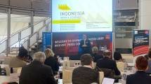 Duta Besar Republik Indonesia untuk Republik Federal Jerman, Arif Havas Oegroseno pada acara Kick Off Press Conference di Hannover
