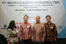 Dirut Waskita Karya Bersama Para Penjamin Kredit Sindikasi Perbankan (Foto Rizki Meirino)