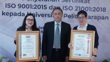 UPH Raih ISO 9001:2015 dan ISO 21001:2018