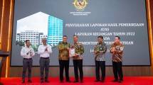 Menteri Perindustrian (Menperin) Agus Gumiwang Kartasasmita pada seremoni Penyerahan Laporan Hasil Pemeriksaan BPK-RI atas Laporan Keuangan Kemenperin Tahun 2022