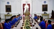 Presiden Jokowi Terima PB PMII di Istana Merdeka