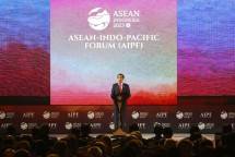 Presiden Joko Widodo memberikan sambutan saat pembukaan ASEAN Indo-Pacific Forum (AIPF) di Jakarta, Selasa (5/9/2023). Media Center KTT ASEAN 2023/Dhoni Setiawan/aww 