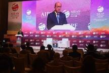 Wakil Menteri BUMN Rosan Roeslani menyampaikan paparan dalam sesi Subtema III Transformasi Digital yang Inklusif pada hari hari kedua ASEAN-Indo-Pacific Forum (AIPF) di Hotel Mulia, Jakarta, Rabu (6/9/2023). ANTARA FOTO/Media Center KTT ASEAN 2023/Aditya Pradana Putra/pras. 