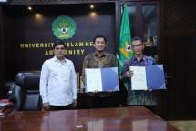 Penandatanganan kerjasama antara UNDIRA dan Fakultas Ekonomi dan Bisnis Islam (FEBIS) UIN Ar-Raniry, pada Kamis (14/09/2023).. Foto Istimewa