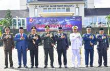 Danlantamal IX Bersama Pimpinan TNI di Maluku Gelar Upacara Parade dan Defile Pada HUT Ke-78 TNI Tahun 2023