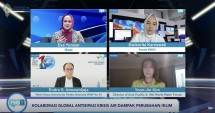 Dialog Forum Merdeka Barat 9 (FMB9) yang mengangkat tema &lsquo;Kolaborasi Global Antisipasi Krisis Air Dampak Perubahan Iklim&rsquo;, Senin (16/10/2023). 