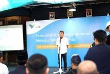 Menteri ESDM RI Arifin Tasrif saat menyampaikan sambutan pada peresmian Program Intervensi Stunting PT Vale &ldquo;Menuju Generasi Emas&rdquo; di Desa Nanjung, Kecamatan Margaasih, Kabupaten Bandung pada Jumat, 27 Oktober 2023.