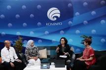 Inspektur Jenderal Kemendikbudristek, Chatarina Muliana dalam Forum Merdeka Barat 9 (FMB9) yang mengangkat tema &lsquo;Negara Hadir Atasi Darurat Kekerasan Anak&rsquo;, Senin (13/11).