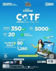 Banyak Promo Meriah! BRI dan Citilink Gelar Online Travel Fair